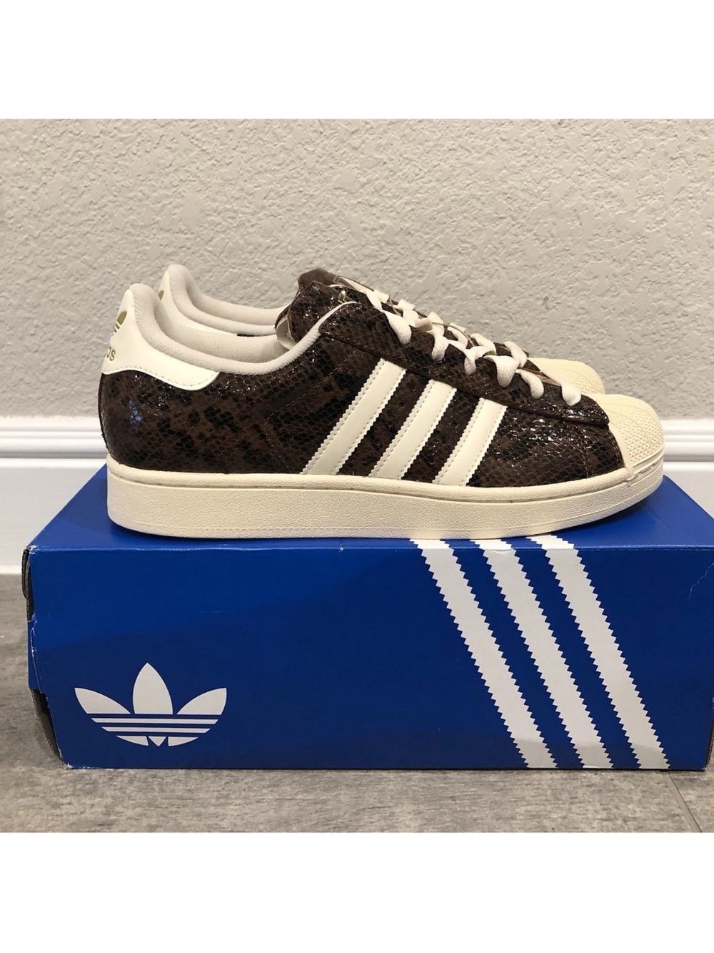 New Adidas Superstar II Snakeskin Sneakers Men Shoes Size 9.5 | Women Size 10.5